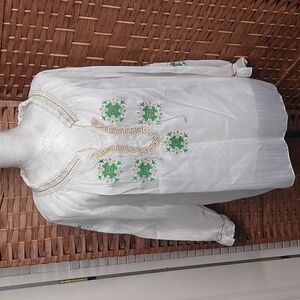 Vintage 1970's Sheer Peasant Blouse Made In Greece, Bohemian